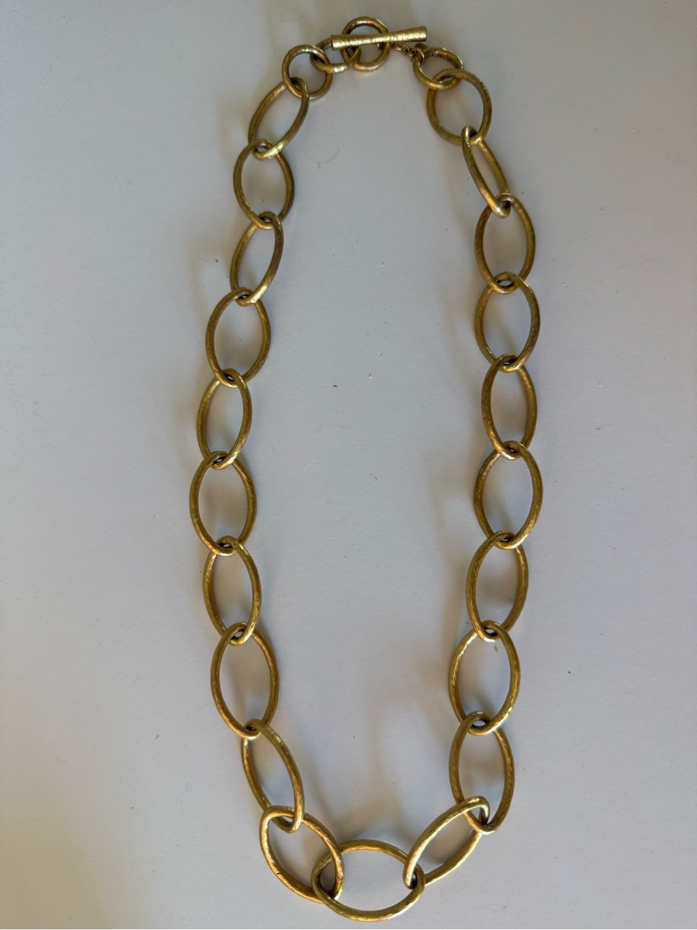 Julie vos-oversized hammered Gold Link Chain Necklace